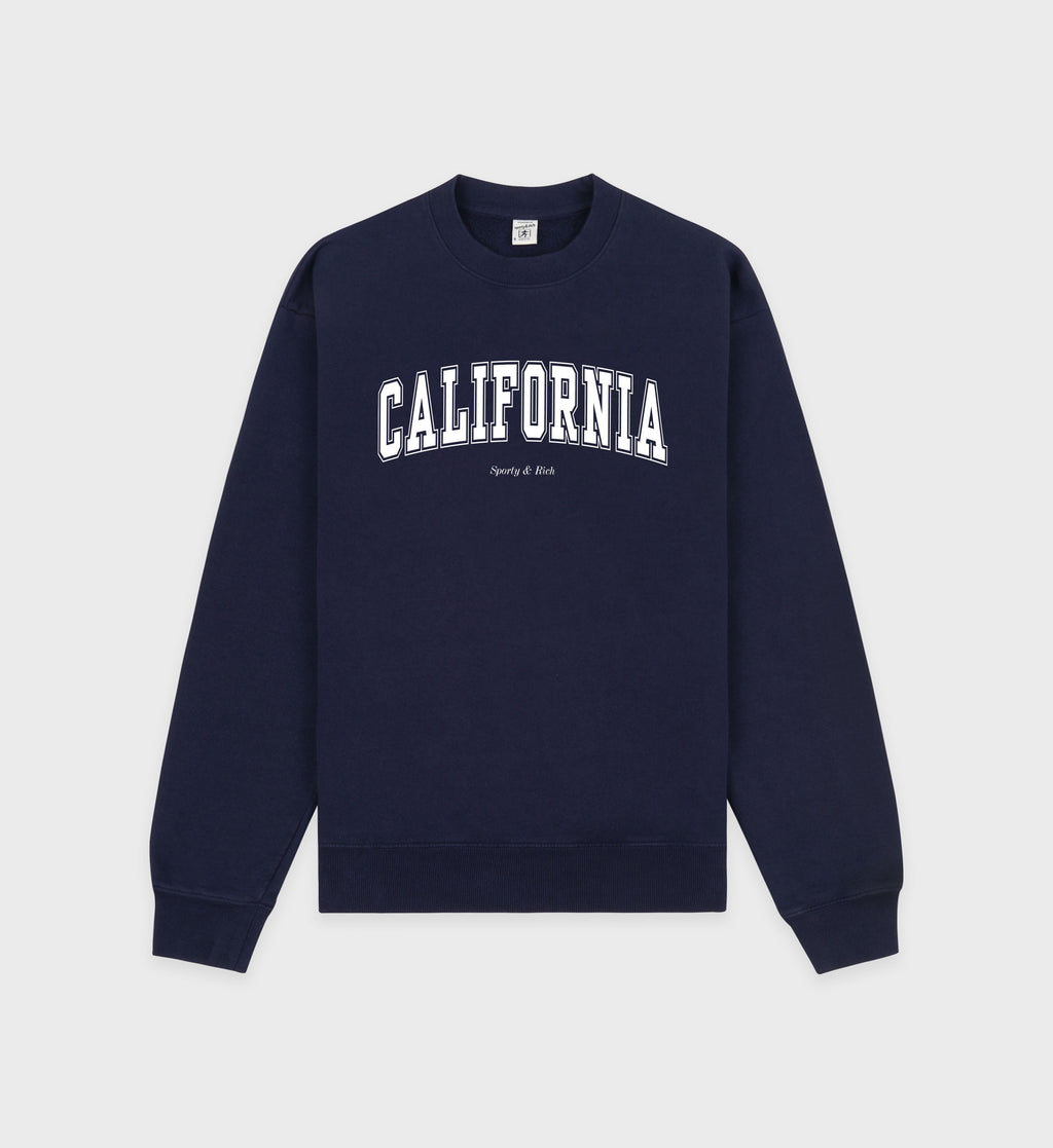 California Crewneck Navy/White