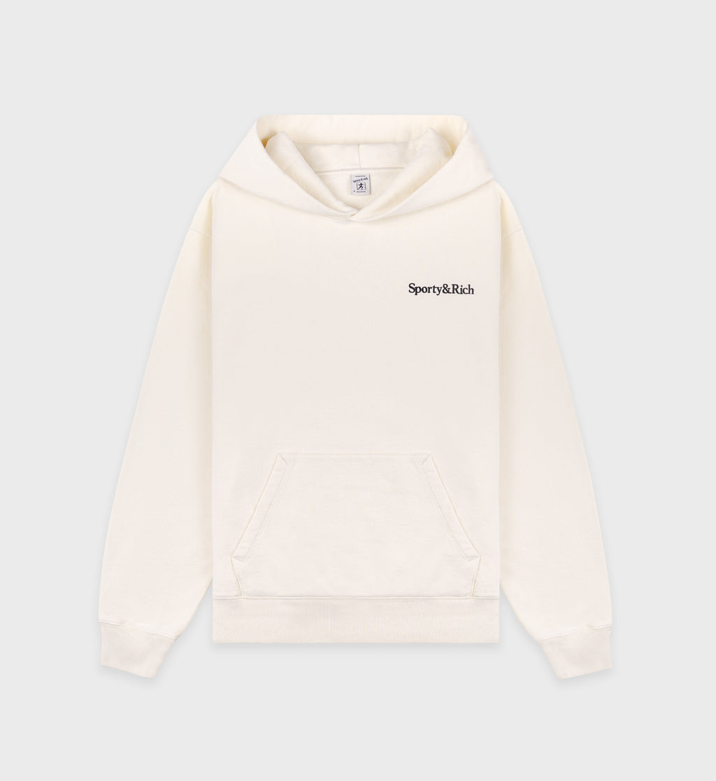 Serif Logo Hoodie - Cream/Navy – Sporty & Rich