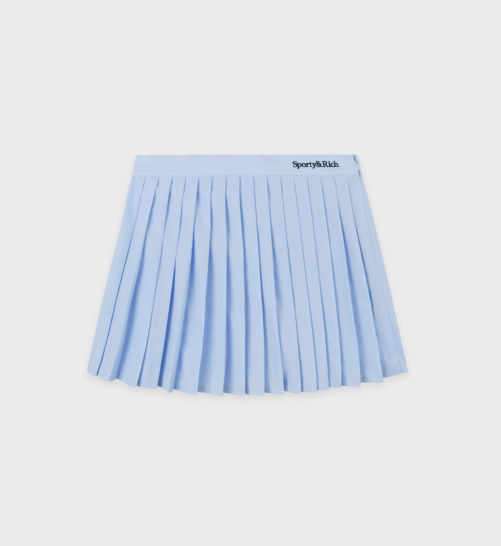 Sporty and Rich Serif Logo Anae Skirt - Washed Hydrangea/Navy