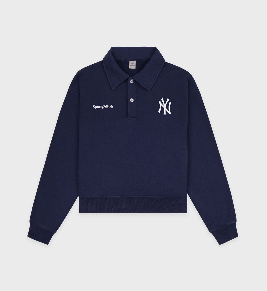 Yankees Serif Polo - Navy/White – Sporty & Rich