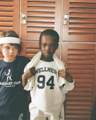 Wellness 94 Kids Crewneck - Heather Gray/Navy