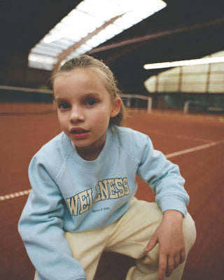 Wellness Ivy Kids Crewneck - China Blue/Almond