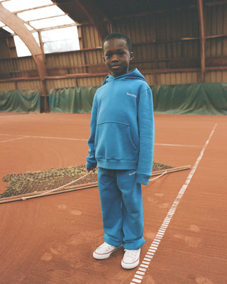 Hoodie enfant Serif Logo - Bleu Paris