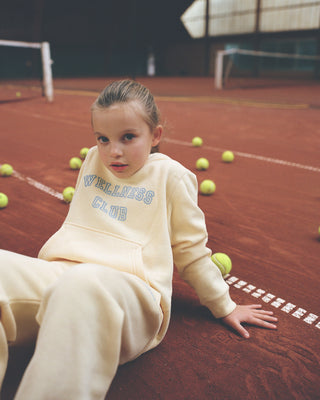 Wellness Club Kids Hoodie - Almond/China Blue