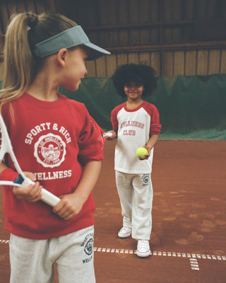 T-shirt baseball Wellness Club Kids - Blanc/Cramoisi