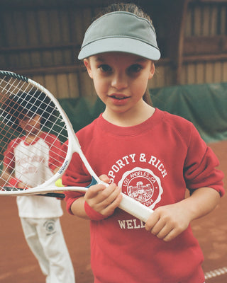 Emblem Kids Crewneck - Crimson/White