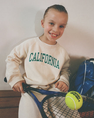 California Kids Crewneck - Cream/Spring Green