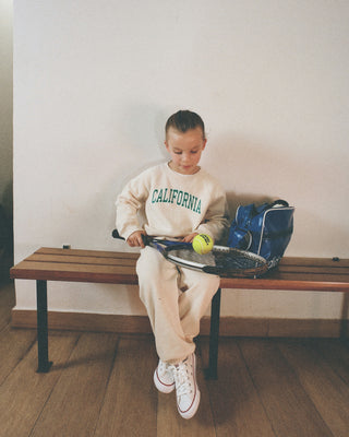 California Kids Crewneck - Cream/Spring Green