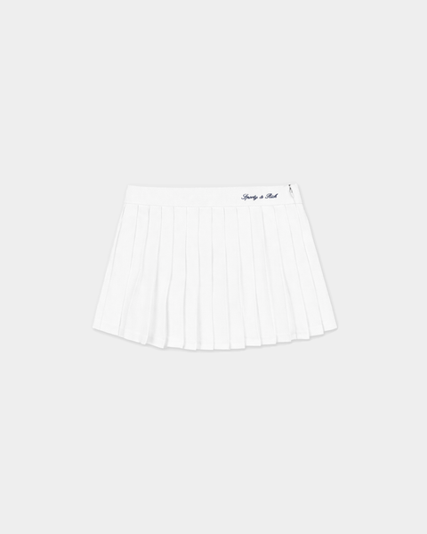 Abigail Signature Logo Pleated Skirt - Off White