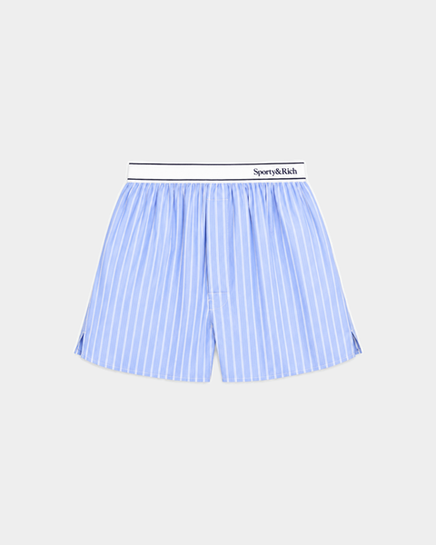 Beth Serif Logo Boxer - Blue Striped