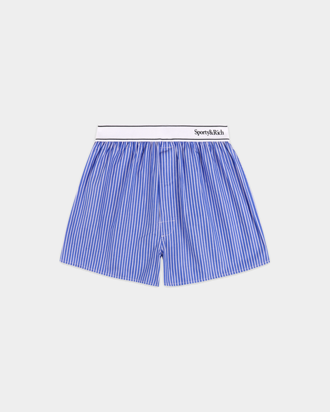 Beth Serif Logo Boxer - Blue Striped