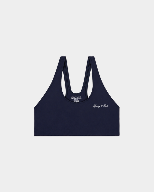 Billie Signature Logo Sports Bra - Dark Navy