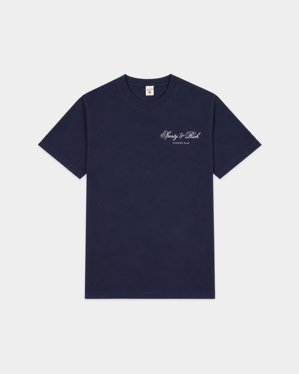 Cameron Club Script Tshirt - Dark Navy