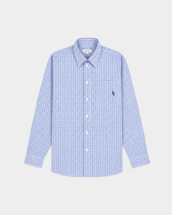 Coco SRC Oversized Shirt - Blue Mini Check