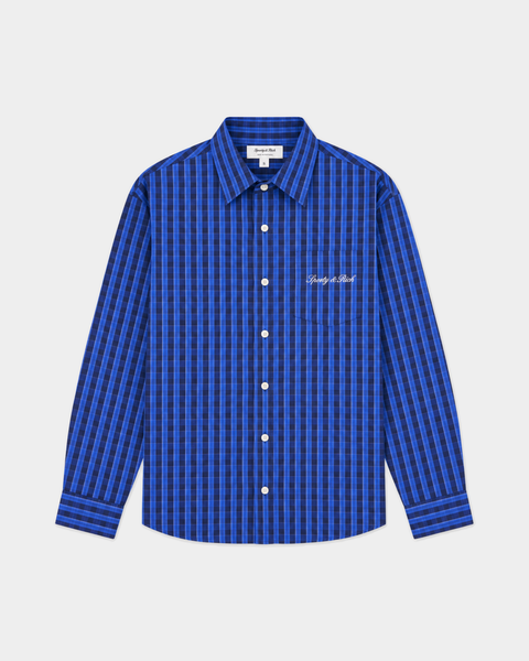 Coco Signature Logo Oversized Shirt - Blue Check