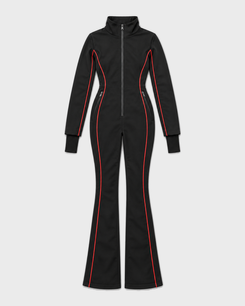 Dulce Bold Logo Hooded Ski Suit - Black