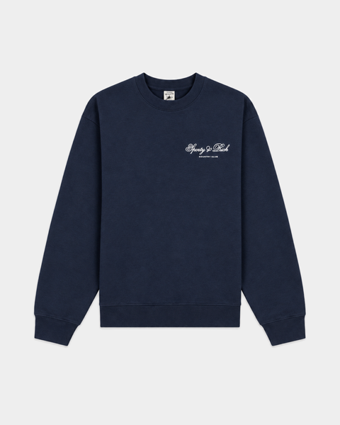 Emmett Club Script Crewneck - Dark Navy