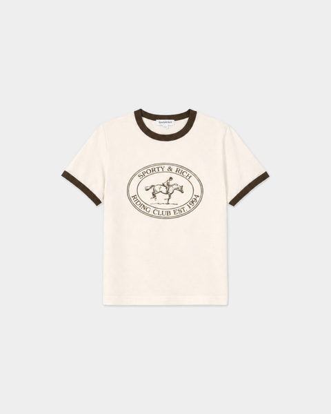 Fatou Riding Club Ringer Tee - Cream/Chocolate