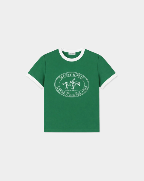 Fatou Riding Club Ringer Tee - Kelly/White