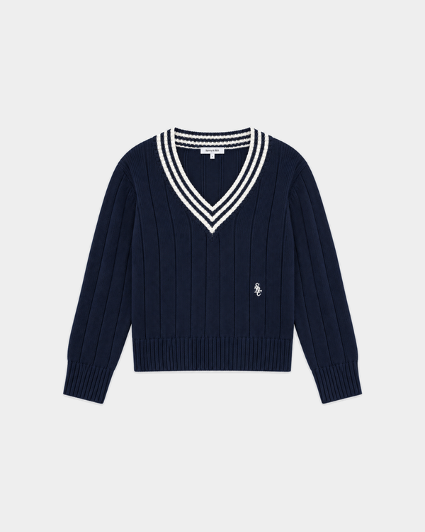 Item SRC Cricket Sweater - Dark Navy/Off White