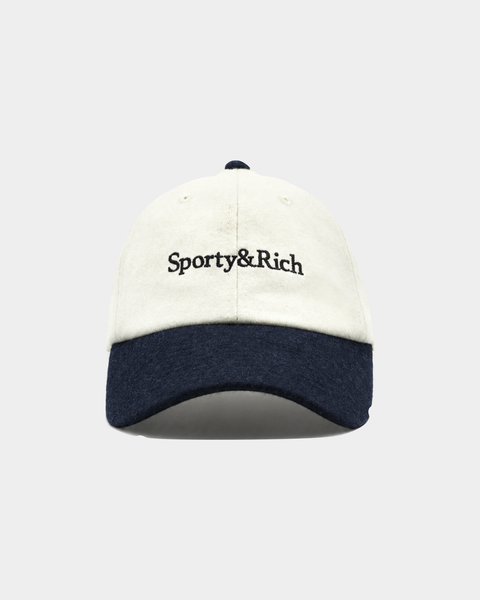 Marcus Serif Logo Wool Hat - Off White/Dark Navy