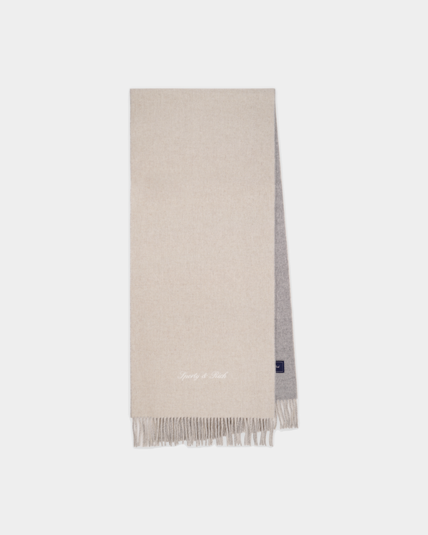 Nancy Signature Logo Duo Scarf - Heather Gray/Taupe