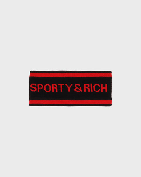 Naya Bold Logo Ski Headband - Black/Rosso