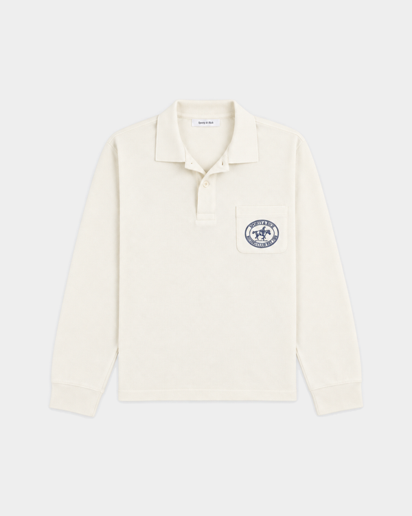 Perry Riding Club Longsleeve Pique Polo - Off White