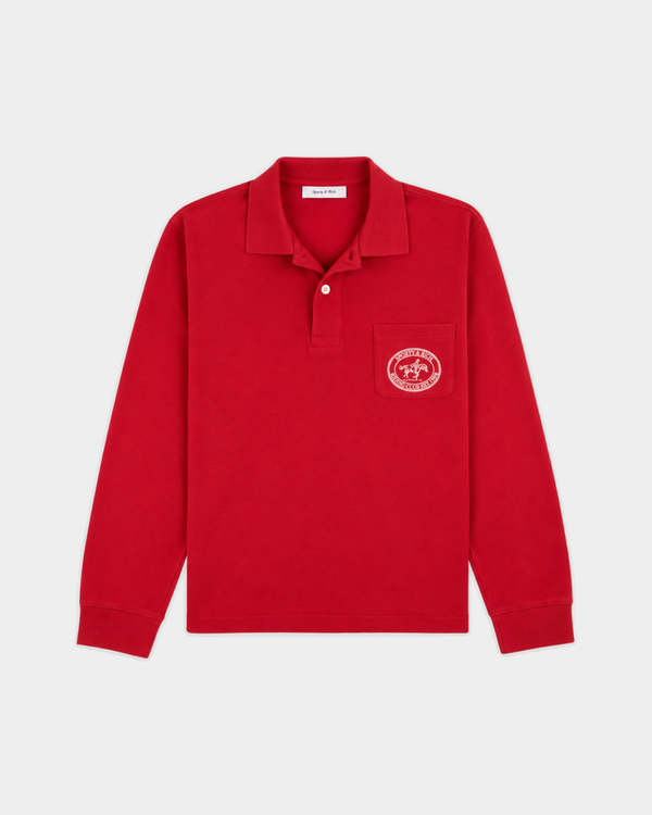 Perry Riding Club Longsleeve Pique Polo - Ruby