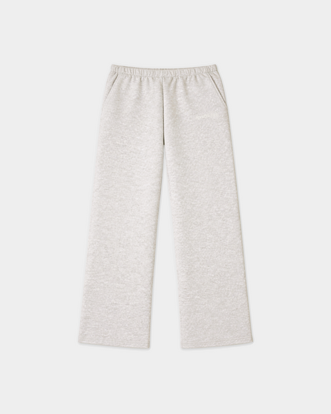 Besma Serif Logo Embroidered Baggy Sweatpant - Heather Gray