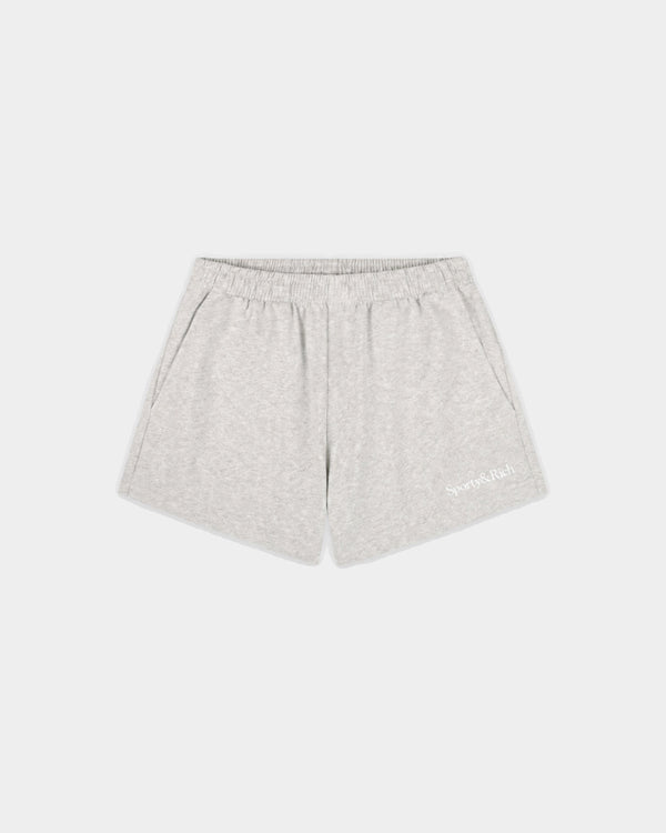 Lucy Serif Logo Embroidered Disco Short - Heather Gray