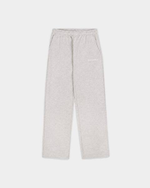 Blakely Serif Logo Embroidered Wide Sweatpant - Heather Gray