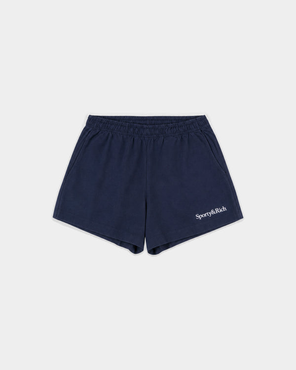 Lucy Serif Logo Embroidered Disco Short - Dark Navy