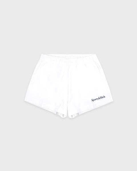 Lucy Serif Logo Embroidered Disco Short - White
