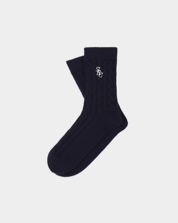 Sidi SRC Cashmere Cableknit Socks - Dark Navy