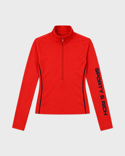 Vilma Bold Logo Alpine Quarter Zip - Rosso