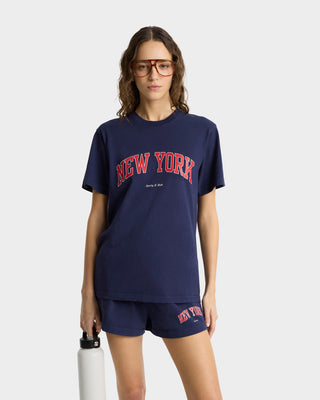 New York Ivy T-Shirt - Navy/Ruby