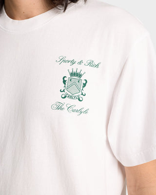 The Carlyle Crest T-Shirt - White/Forest