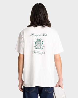 The Carlyle Crest T-Shirt - White/Forest