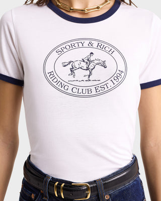 Riding Club Ringer Tee - White/Navy