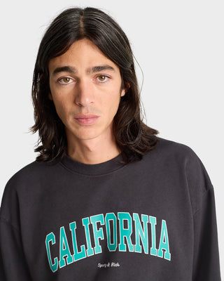 California Crewneck - Faded Black/Spring Green