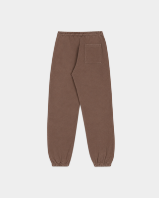 Chocolate Brianno Riding Club Jogger sweatpants with an elastic waistband, cuffed ankles, and a circular hip logo.
