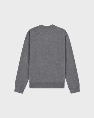 Medium Heather Gray Emmett St Moritz Crewneck sweatshirt featuring a Ski & Country Club St. Moritz graphic.