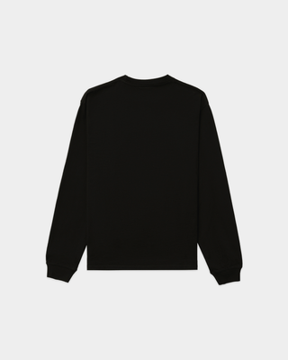 Black long-sleeved 100% cotton Flyod Bold Health Longsleeve - Black with SPORTY & RICH HEALTH & WELLNESS CLUB printed.