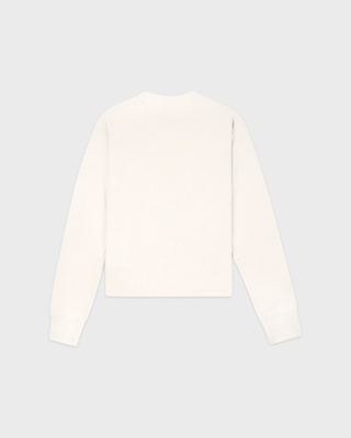 Cream Itzel S Logo Cashmere Sweater with a small logo embroidered on the lower front.