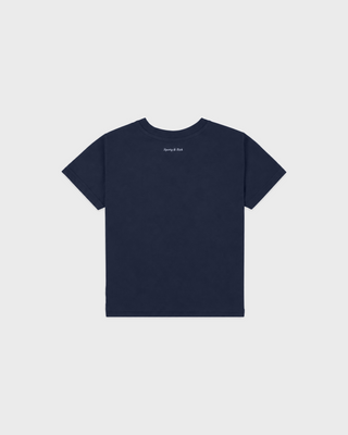 Soft, breathable Karen Be Nice Kids Tshirt - Dark Navy with white text: BE NICE. Get Lots Of Sleep. Drink Water.
