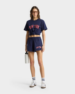 New York Ivy Disco Short - Navy/Ruby