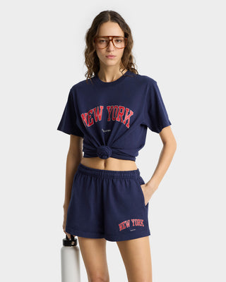 New York Ivy Disco Short - Navy/Ruby