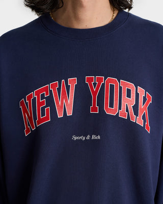 New York Ivy Crewneck - Marine/Rubis