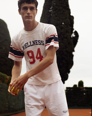 Wellness 94 Rugby Tee - White/Navy/Red